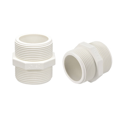 Harfington Uxcell PVC Pipe Fitting Hex Nipple G1-1/4 x G1-1/4 Male Thread Adapter Connector 5pcs