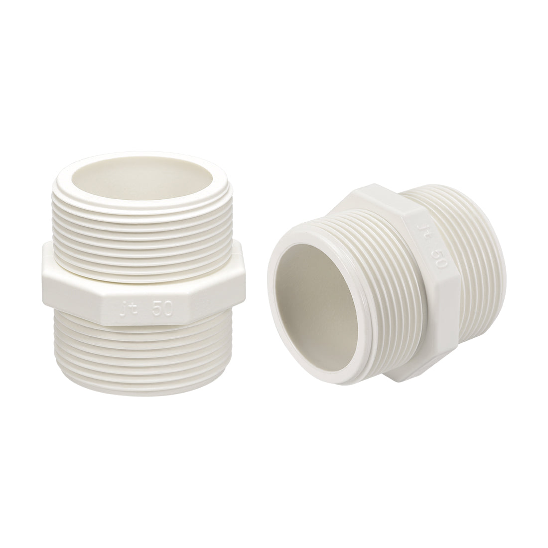 uxcell Uxcell 5stk. PVC Rohrverschraubung Achteckig Nippel G1-1/2 X G1-1/2 Außengewinde Adapter Anschluss