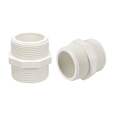 Harfington Uxcell 5stk. PVC Rohrverschraubung Achteckig Nippel G1-1/2 X G1-1/2 Außengewinde Adapter Anschluss