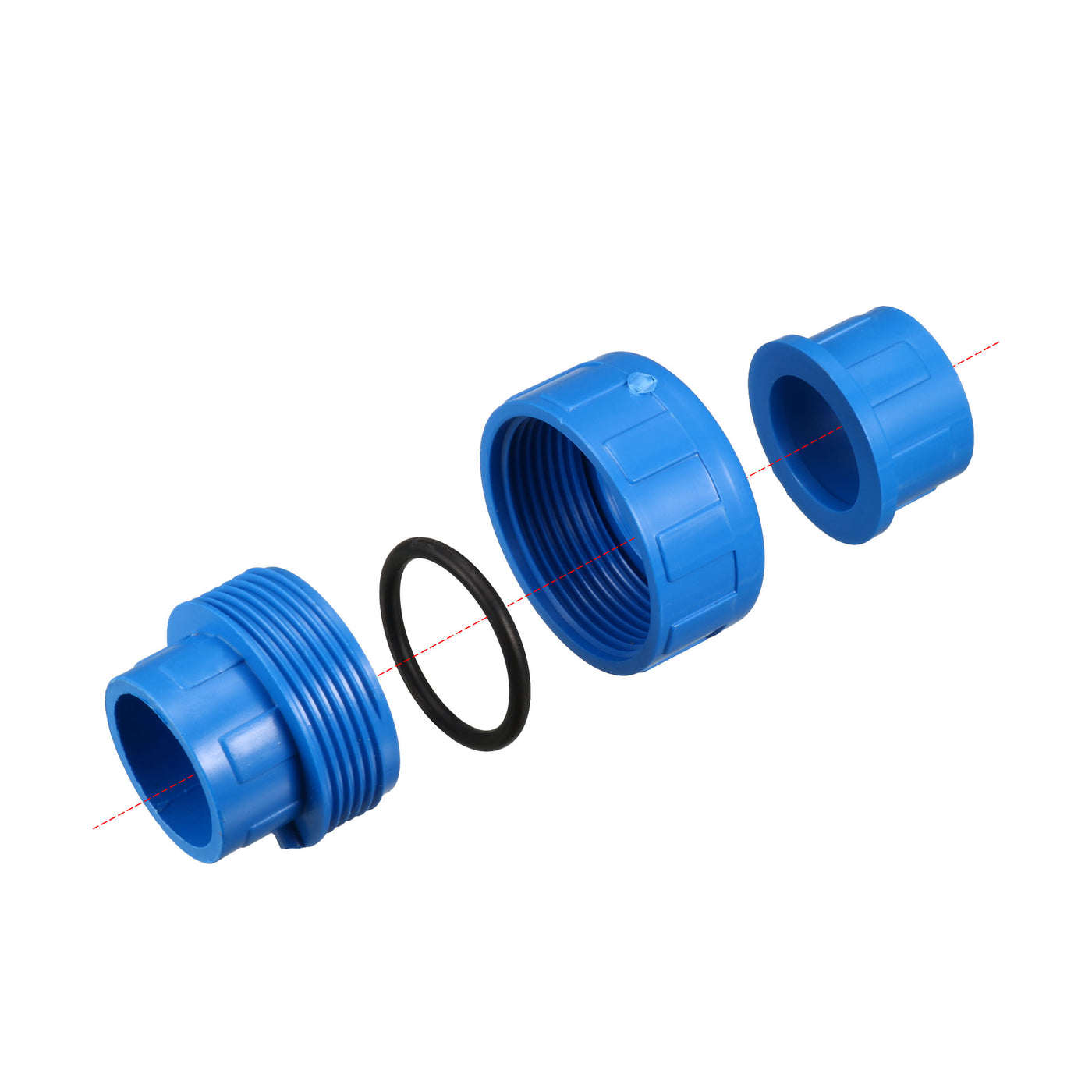 uxcell Uxcell 5stk. PVC Rohrfitting Verbindungslösungsmuffe Schnellverbinder Blau 25mm x 25mm