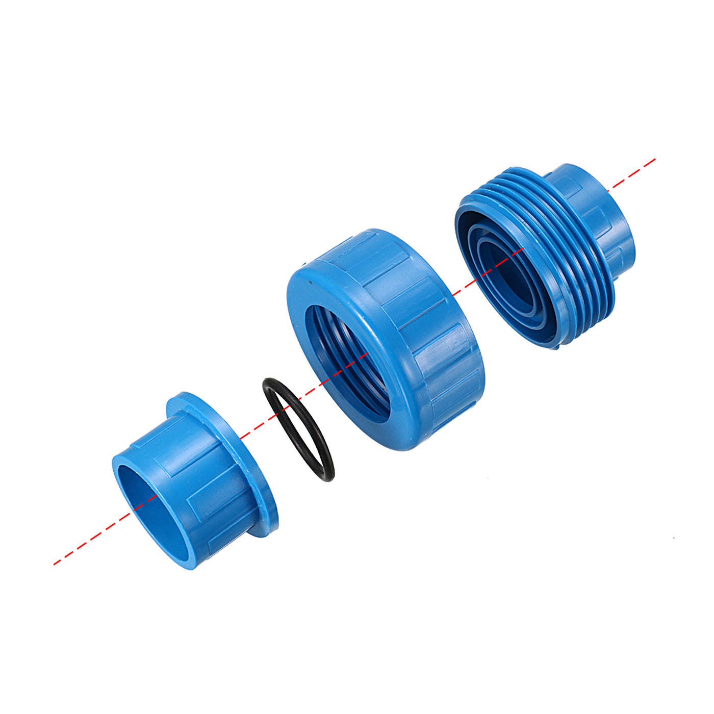 uxcell Uxcell 32mm x 32mm PVC Pipe Fitting Union Solvent Socket Quick Connector Blue