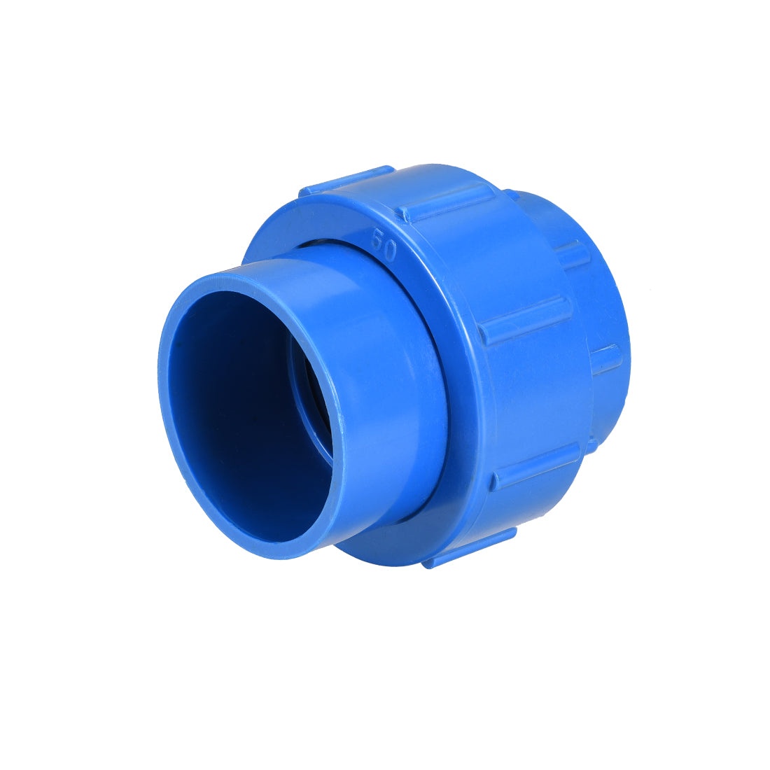 uxcell Uxcell 50mm x 50mm PVC Pipe Fitting Union Solvent Socket Quick Connector Blue