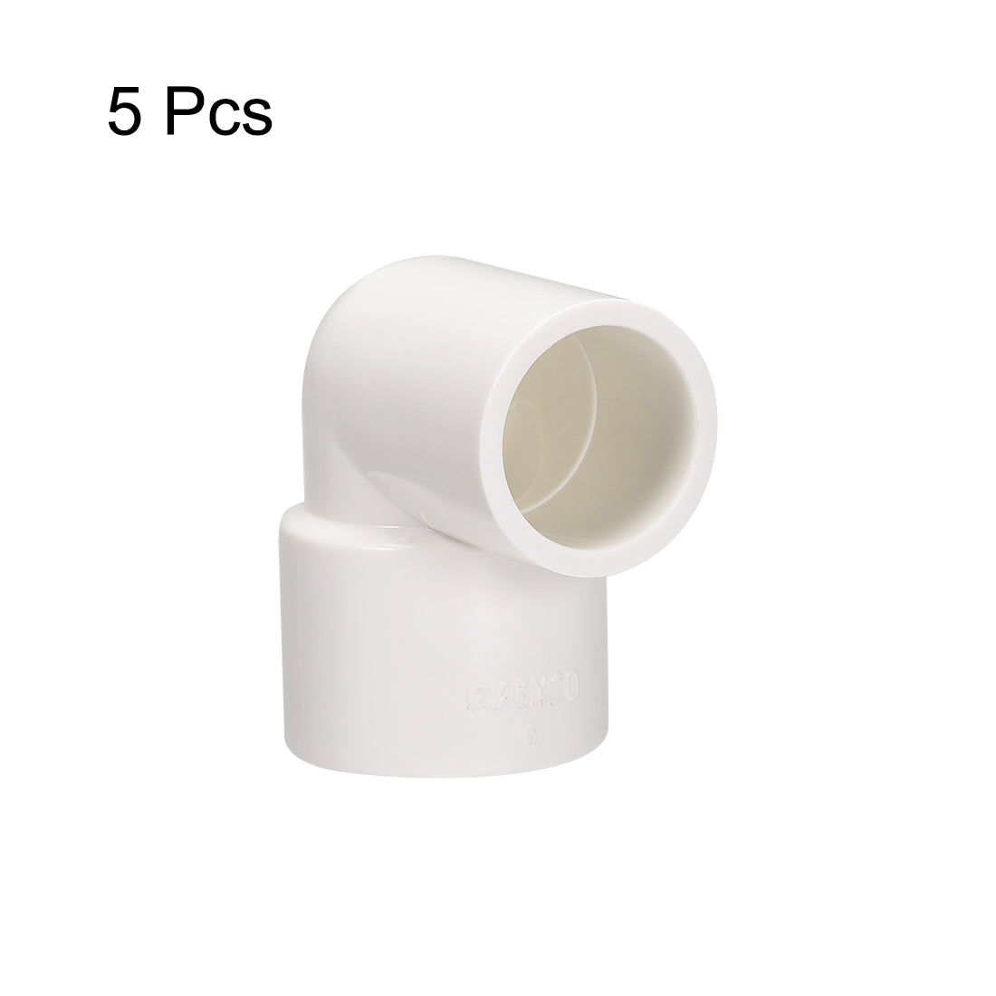 uxcell Uxcell PVC Pipe Fitting 90 Degree Elbow Schedule 40 White 20mm x 25mm Socket 5pcs