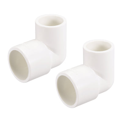 Harfington Uxcell PVC Pipe Fitting 90 Degree Elbow Schedule 40 White 20mm x 25mm Socket 5pcs