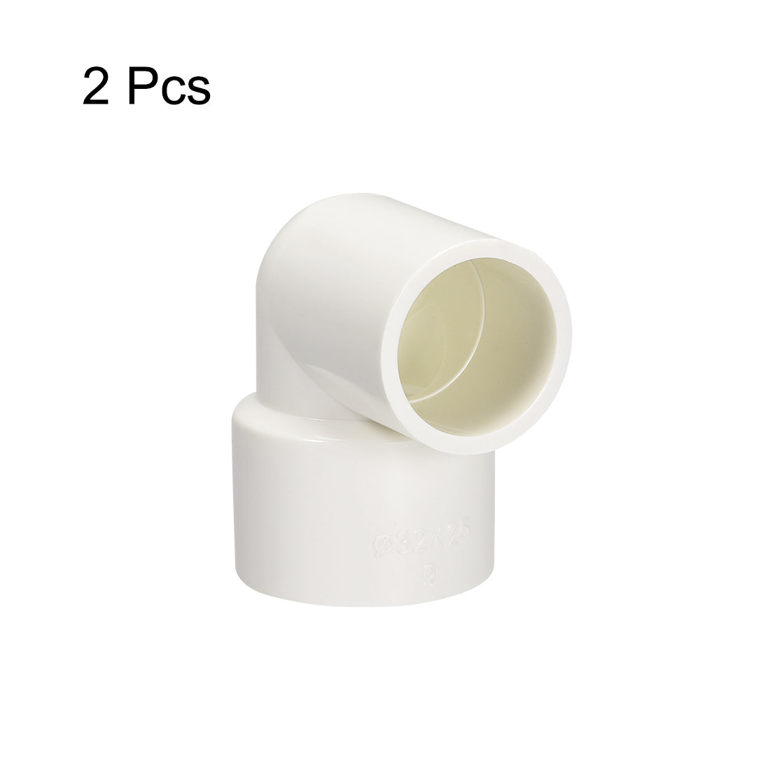 uxcell Uxcell PVC Pipe Fitting 90 Degree Elbow Schedule 40 White 25mm x 32mm Socket 2pcs