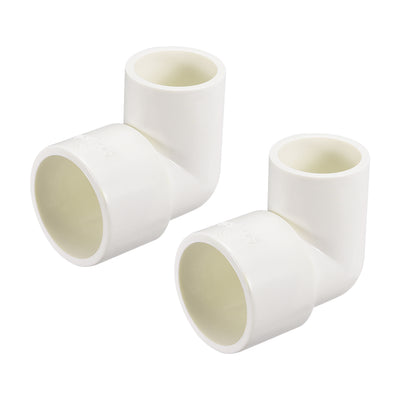 Harfington Uxcell PVC Pipe Fitting 90 Degree Elbow Schedule 40 White 25mm x 32mm Socket 2pcs