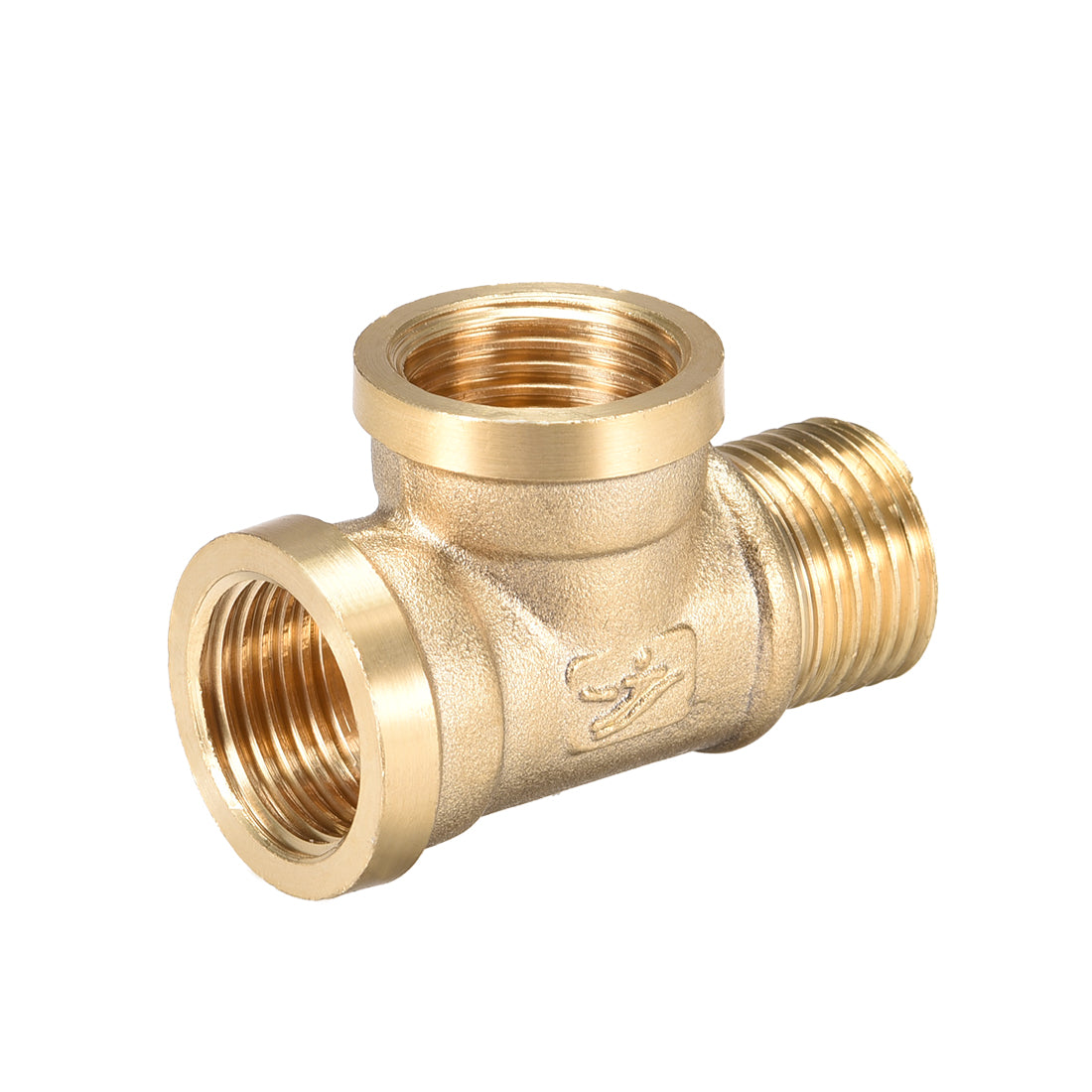 uxcell Uxcell Brass Tee Pipe Fitting G1/2 Male x G1/2 Female x G1/2 Female T Shaped Connector Coupler 3pcs