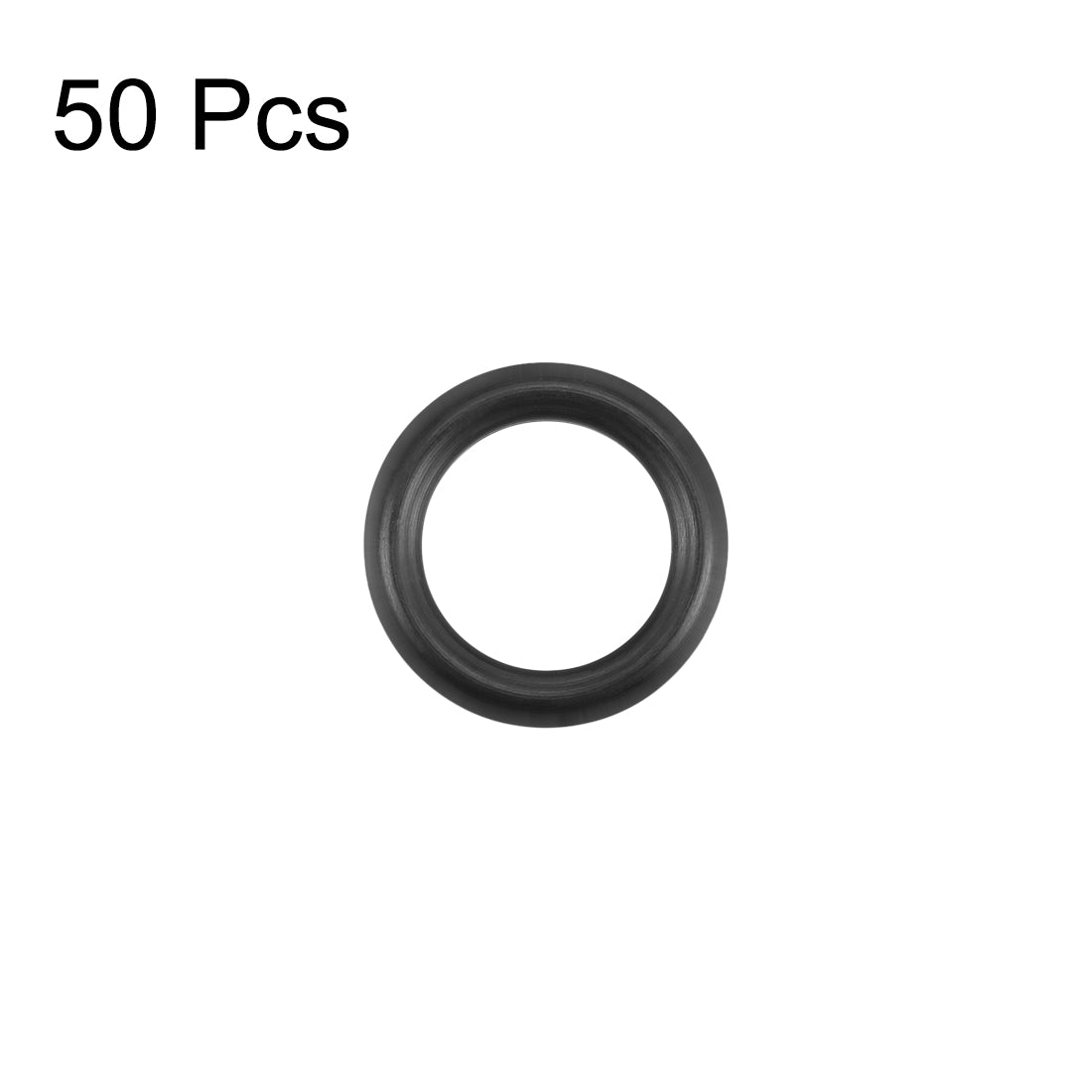 uxcell Uxcell Fluorine Rubber O Rings, 6mm OD, 4mm Inner Diameter, 1mm Width, Seal Gasket Black 50Pcs