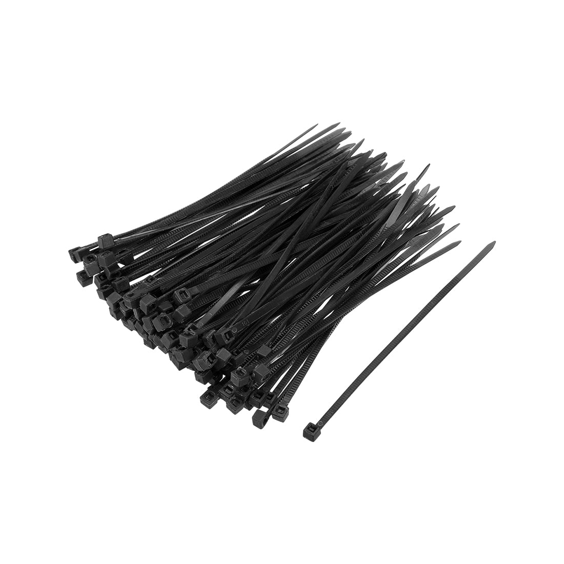 uxcell Uxcell Cable Zip Ties 100mmx2.5mm Self-Locking Nylon Tie Wraps Black 1000pcs