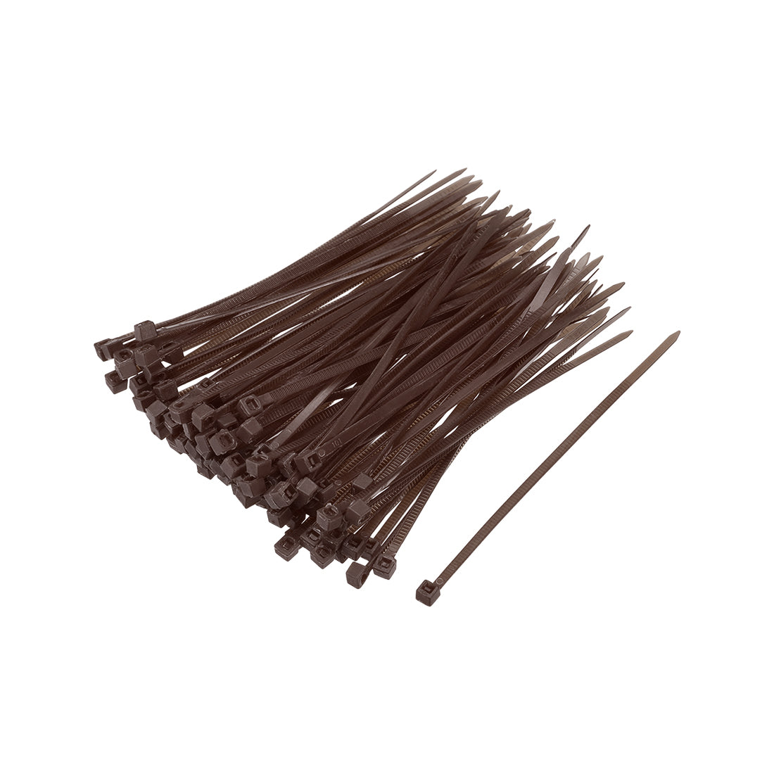 uxcell Uxcell Cable Zip Ties 100mmx2.5mm Self-Locking Nylon Tie Wraps Brown 100pcs