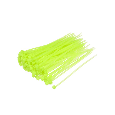 uxcell Uxcell Cable Zip Ties 100mmx2.5mm Self-Locking Nylon Tie Wraps Fluorescent Green 300pcs