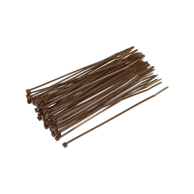 uxcell Uxcell Cable Zip Ties 150mmx2.5mm Self-Locking Nylon Tie Wraps Brown 100pcs