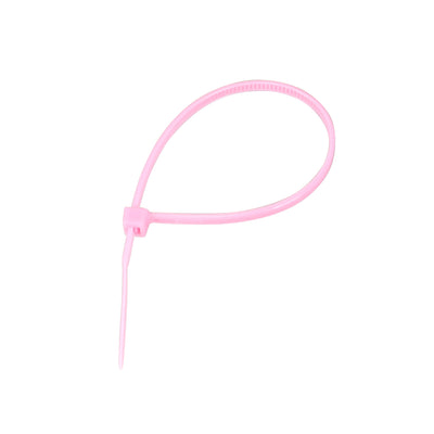 Harfington Uxcell Cable Zip Ties 150mmx2.5mm Self-Locking Nylon Tie Wraps Pink 100pcs