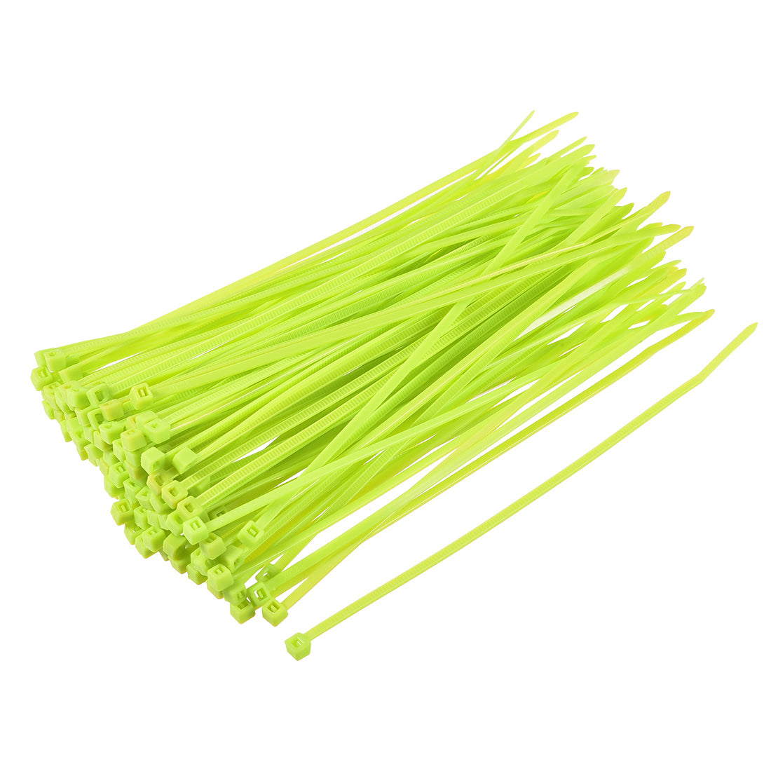 uxcell Uxcell Cable Zip Ties 150mmx2.5mm Self-Locking Nylon Tie Wraps Fluorescent Green 100pcs