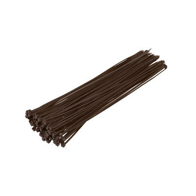 uxcell Uxcell Cable Zip Ties 200mmx2.5mm Self-Locking Nylon Tie Wraps Brown 100pcs