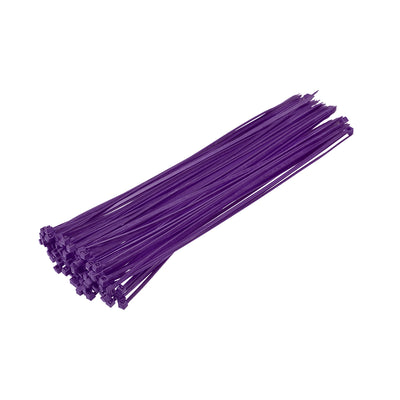 uxcell Uxcell Cable Zip Ties 200mmx2.5mm Self-Locking Nylon Tie Wraps Purple 100pcs