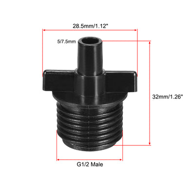 Harfington Uxcell 10 Stück Widerhaken Tropfrohrverbinder G1/2 Außengewinde 5/7,5mm Schlauchanschluss für Gartenbewässerungssystem Kunststoff