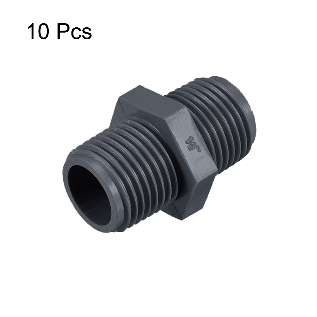 uxcell Uxcell 10Stk. Rohrverbindung Anschluss G1/2 X G1/2 Außengewinde Adapter Plastik Hex Verbinder