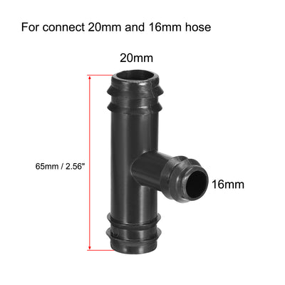 Harfington Uxcell 15 Stück Widerhaken Tropfenfänger T-StückRohrverbinder 16/20 Schlauchanschluss für Gartenbewässerungssystem Kunststoff