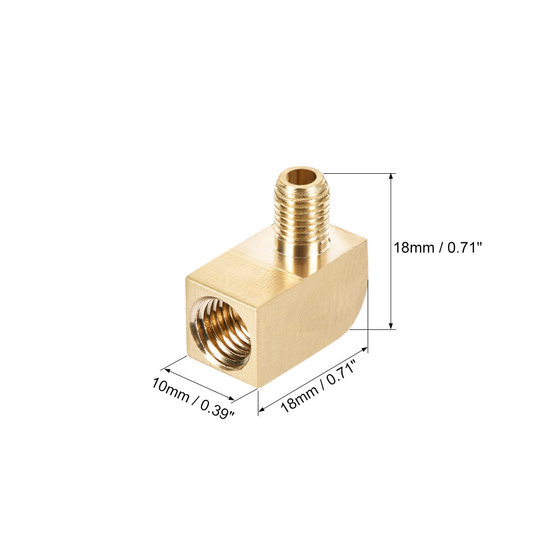 uxcell Uxcell 2 Stück Messing Rohrverschraubung 90 Grad Stangenmaterial Einschraubverbindung M6 Stecker * M8 Buchse