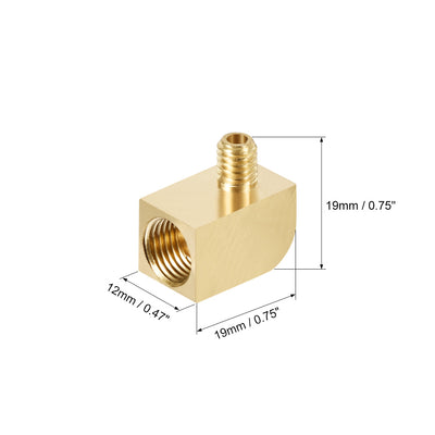 Harfington Uxcell Brass Pipe Fitting 90 Degree Barstock Street Elbow M6 Male x M10 Female Pipe 2pcs