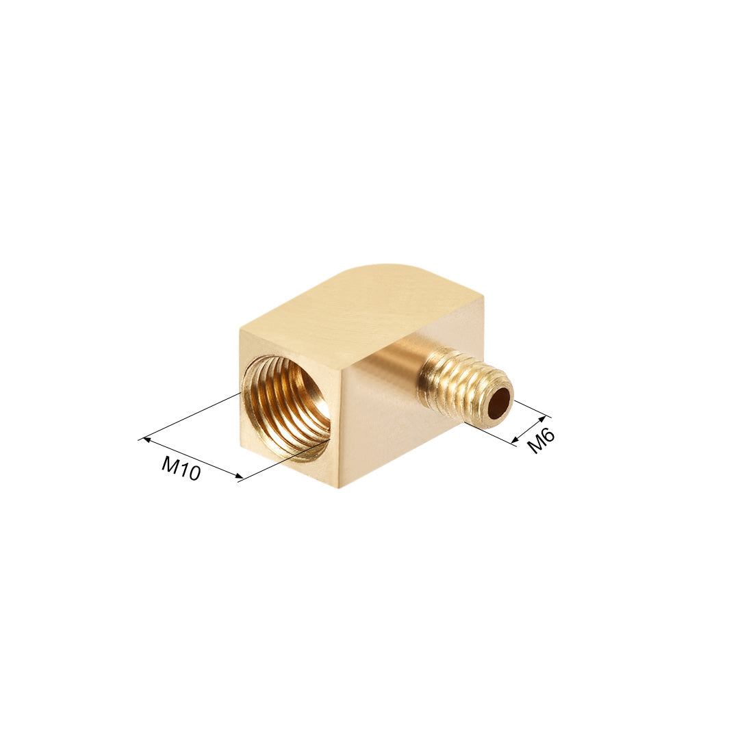 uxcell Uxcell Brass Pipe Fitting 90 Degree Barstock Street Elbow M6 Male x M10 Female Pipe 2pcs