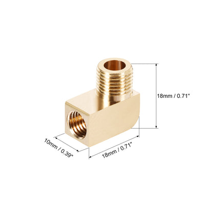 Harfington Uxcell Brass Pipe Fitting 90 Degree Barstock Street Elbow M10 Male x M8 Female Pipe 2pcs