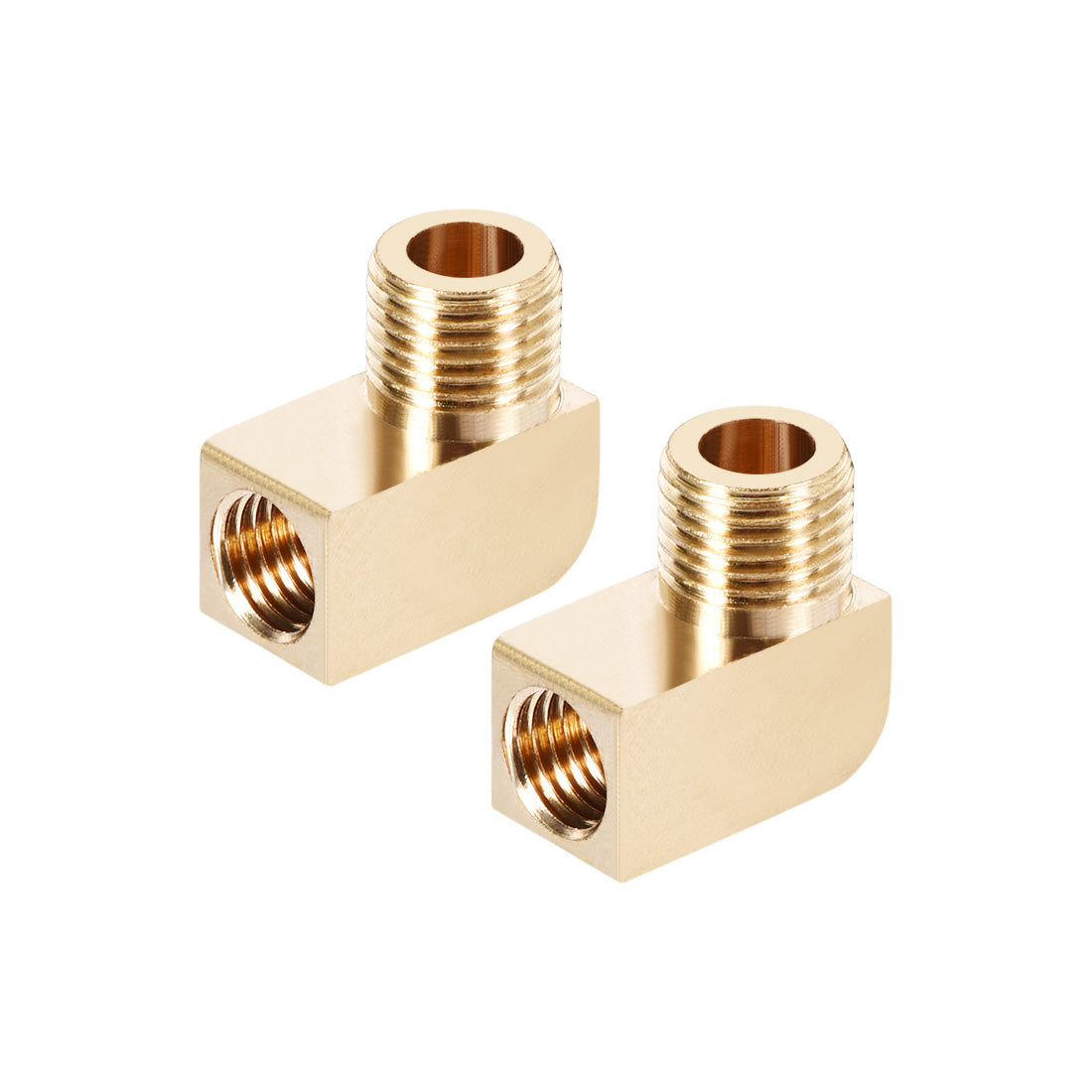 uxcell Uxcell Brass Pipe Fitting 90 Degree Barstock Street Elbow M10 Male x M8 Female Pipe 2pcs