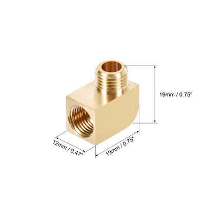 Harfington Uxcell Brass Pipe Fitting 90 Degree Barstock Street Elbow M10 MalexM10 Female Pipe 2pcs