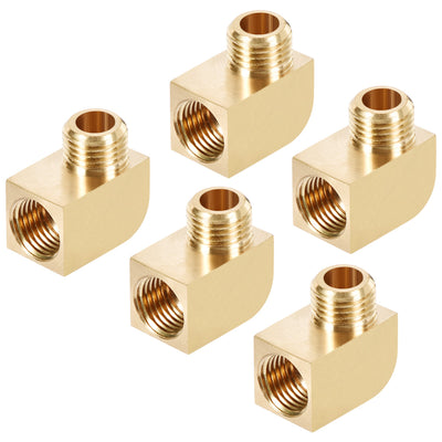 Harfington Uxcell Brass Pipe Fitting 90 Degree Barstock Street Elbow M10 MalexM10 Female Pipe 5pcs