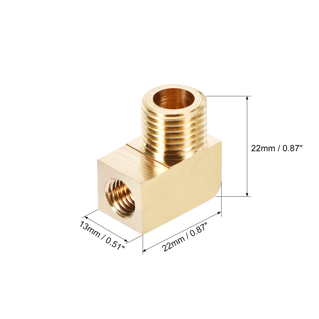 uxcell Uxcell Brass Pipe Fitting 90 Degree Barstock Street Elbow  G1/4 Male x M8 Female 2pcs