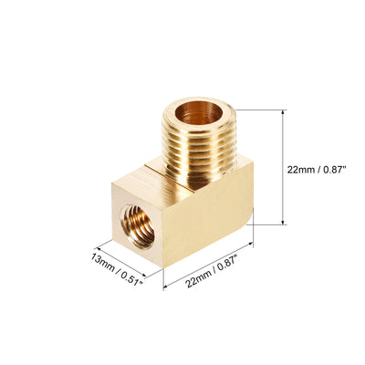 Harfington Uxcell Brass Pipe Fitting 90 Degree Barstock Street Elbow  G1/4 Male x M8 Female 2pcs