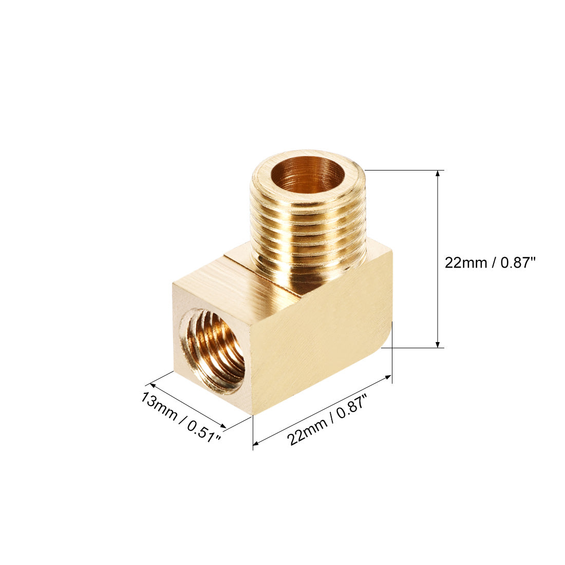 uxcell Uxcell Brass Pipe Fitting 90 Degree Barstock Street Elbow  G1/4 Male x M10 Female 2pcs