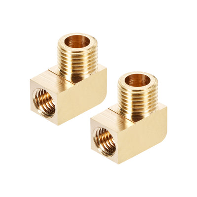 Harfington Uxcell Brass Pipe Fitting 90 Degree Barstock Street Elbow  G1/4 Male x M10 Female 2pcs