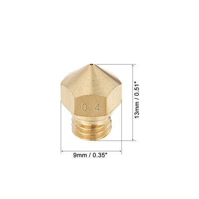 Harfington Uxcell 0.4mm 3D Printer Nozzle, Fit for MK10, for 1.75mm Filament Brass 2pcs