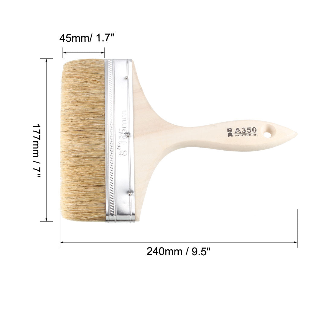 uxcell Uxcell 7 Inch Chip Paint Brush Synthetic Bristle with Wood Handle for Wall Treatment