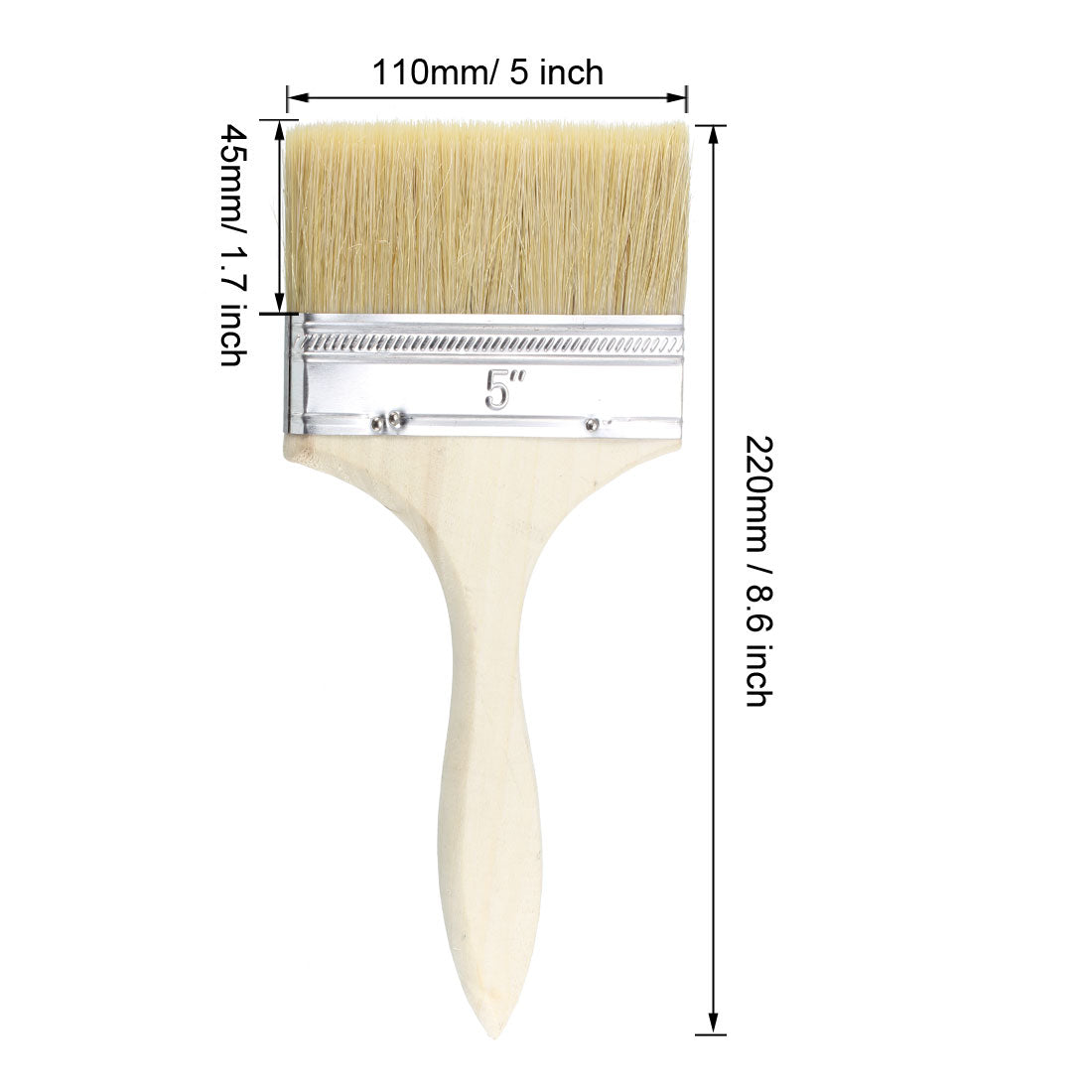 uxcell Uxcell 5 Inch Chip Paint Brush Synthetic Bristle with Wooden Grip for Wall Treatment 2pcs