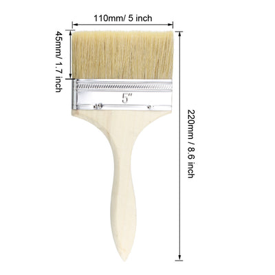 Harfington Uxcell 5 Inch Chip Paint Brush Synthetic Bristle with Wooden Grip for Wall Treatment 2pcs