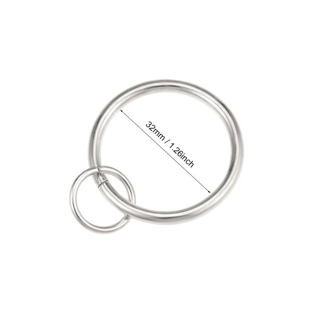 uxcell Uxcell Curtain Rings Metal 32mm Inner Dia Drapery Ring for Curtain Rods Silver Tone 7 Pcs