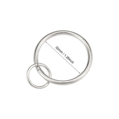 Harfington Uxcell Curtain Rings Metal 32mm Inner Dia Drapery Ring for Curtain Rods Silver Tone 7 Pcs