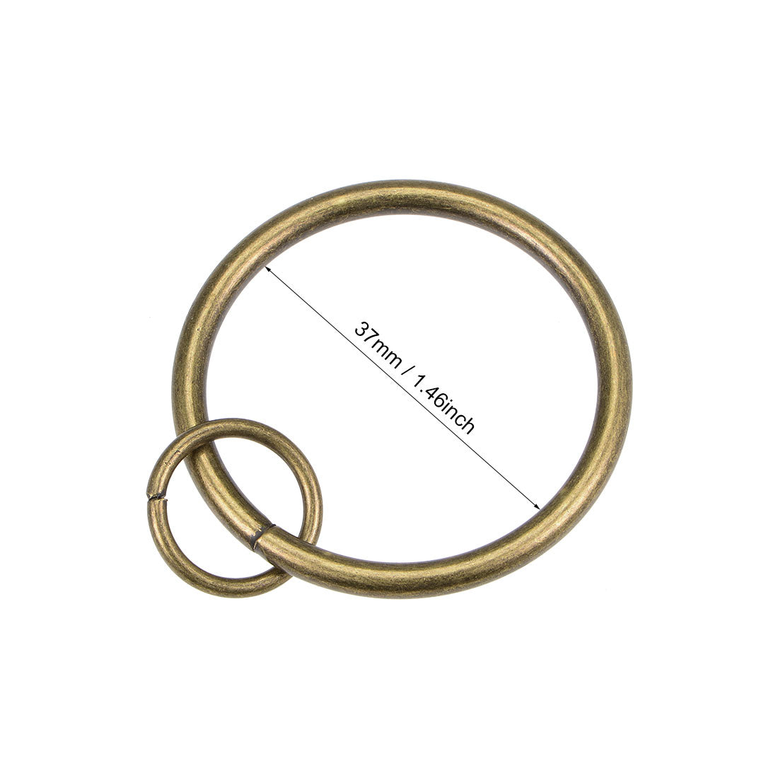 uxcell Uxcell Curtain Rings Metal 37mm Inner Dia Drapery Ring for Curtain Rods Bronze 28 Pcs