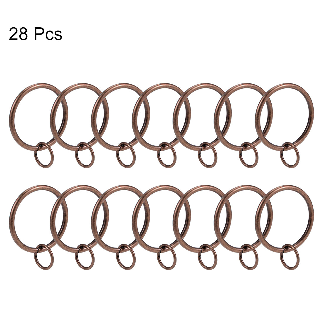 uxcell Uxcell Curtain Ring Metal 37mm Inner Dia Drapery Ring for Curtain Rods Copper 28 Pcs