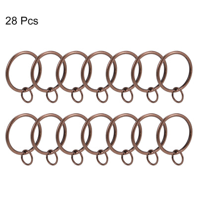 Harfington Uxcell Curtain Ring Metal 37mm Inner Dia Drapery Ring for Curtain Rods Copper 28 Pcs