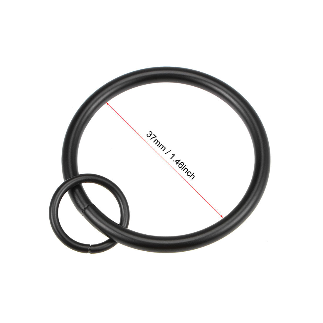 uxcell Uxcell 14 Stk. Vorhang Ringe Metall 37mm Innendurchmesser Vorhang Ring für Gardinenstangen schwarz