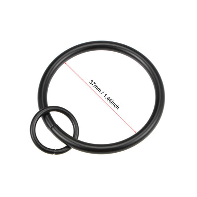 Harfington Uxcell 14 Stk. Vorhang Ringe Metall 37mm Innendurchmesser Vorhang Ring für Gardinenstangen schwarz