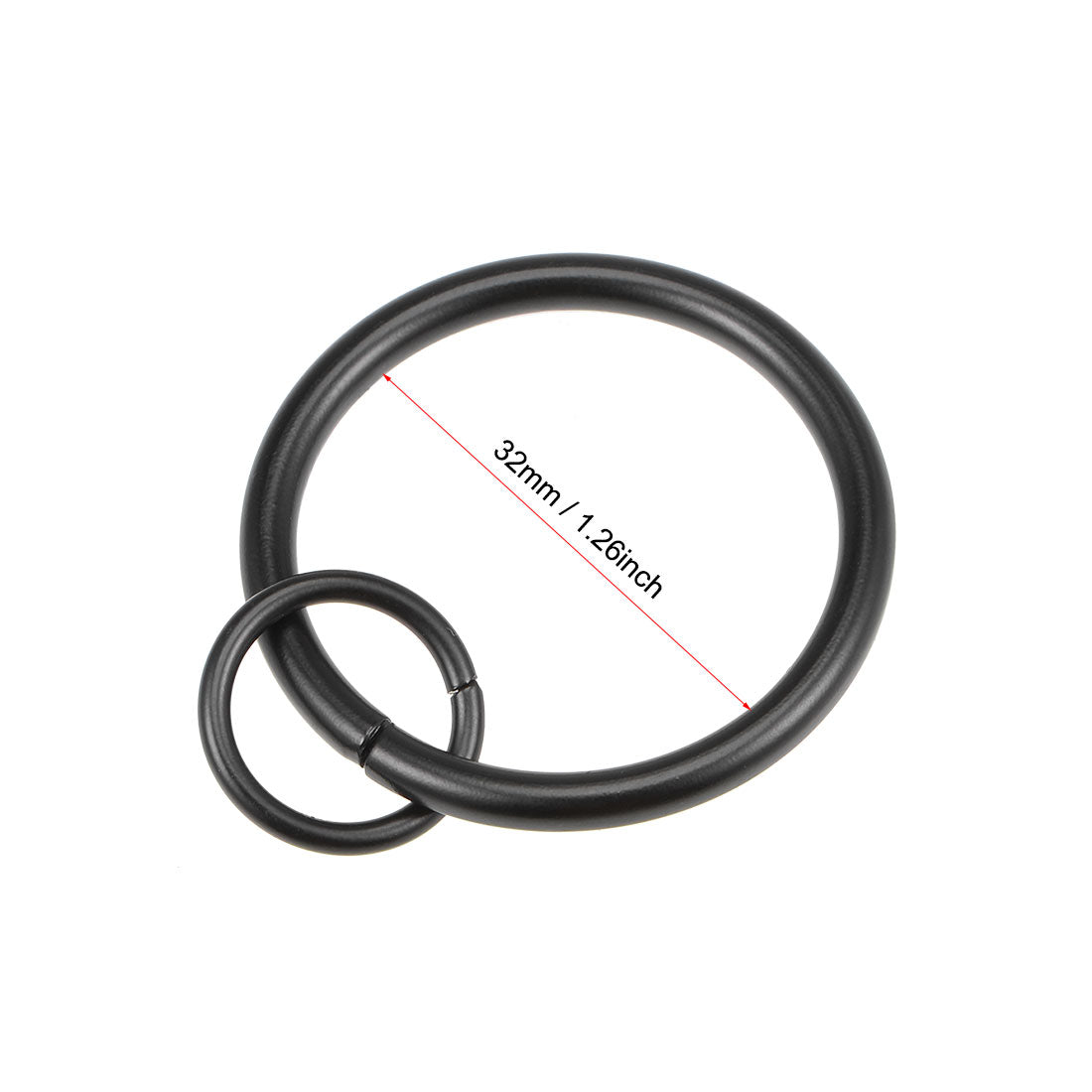 uxcell Uxcell 7 Stk. Vorhang Ringe Metall 32mm Innendurchmesser Vorhang Ring für Gardinenstangen schwarz