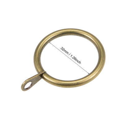 Harfington Uxcell 28 Stk. Vorhang Ringe Metall 32mm Innendurchmesser Vorhang Ring für Gardinenstangen Bronze