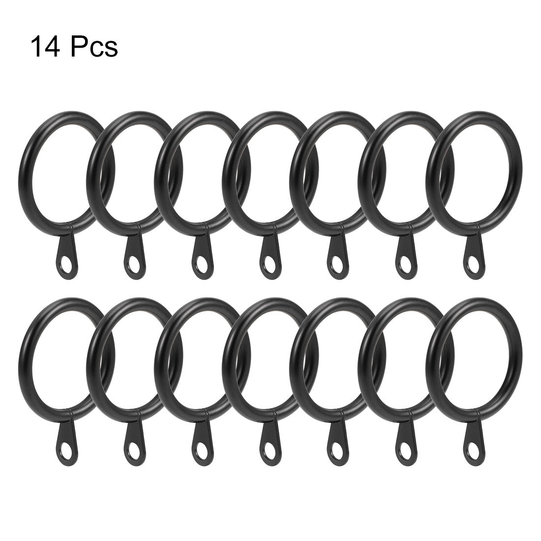 uxcell Uxcell Curtain Rings Metal 28mm Inner Dia Drapery Ring for Curtain Rods Black 14 Pcs