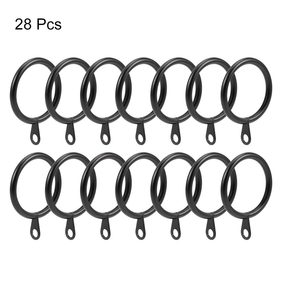 uxcell Uxcell Curtain Rings Metal 32mm Inner Dia Drapery Ring for Curtain Rods Black 28 Pcs