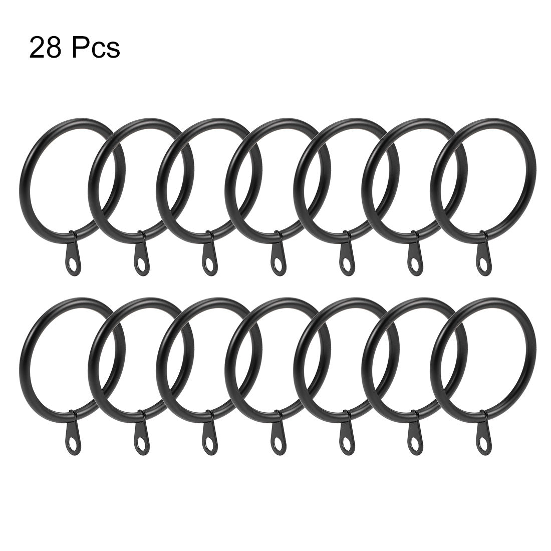 uxcell Uxcell Curtain Rings Metal 38mm Inner Dia Drapery Ring for Curtain Rods Black 28 Pcs